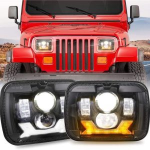 1987-1995 Jeep YJ Led fényszórók 5x7 projektor fényszórók Jeep Wrangler téri fényszórók