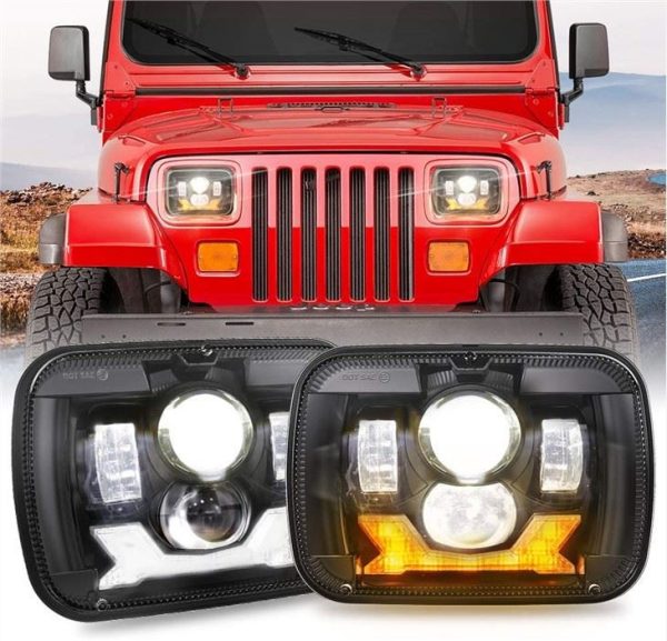 1987-1995 Jeep YJ Led fényszórók 5x7 projektor fényszórók Jeep Wrangler téri fényszórók