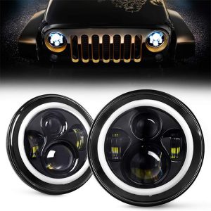 7 hüvelykes Led Halo fények Jeep Wranglerhez JK CJ TJ Harley Davidson Hummer H2 Royal Enfield autós kiegészítők