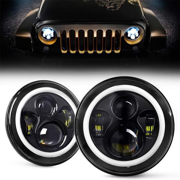 7 hüvelykes Led Halo fények Jeep Wranglerhez JK CJ TJ Harley Davidson Hummer H2 Royal Enfield autós kiegészítők