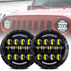 7 hüvelykes led fényszóró 80W Jeep Wrangler JK számára nappali menetjelzővel