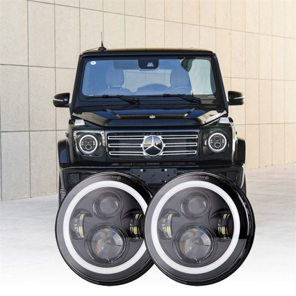 7 inch kerek Mercedes G osztály fényszórók Halo Mercedes Benz G osztály led fényszórók csere