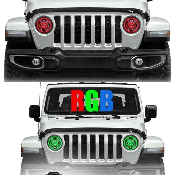 9 hüvelykes színváltó RGB Led Halo fények Jeep Wrangler JL 2018 2019-hez