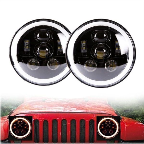 Morsun fekete króm 58w kerek LED fényszóró 07-17 Jeep Wrangler Unlimited JK 4 ajtóhoz