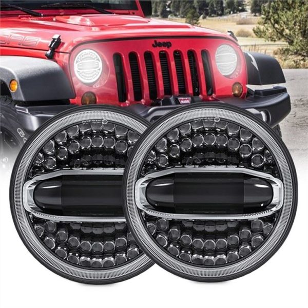 Morsun 7inch Led kerek fényszórók 2007-2017 Jeep Wrangler JK Halo fehér sárga