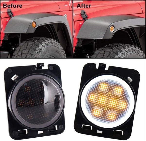 Morsun LED turn signal light Wrangler Jk A Jeep Wrangler Flare Fender A Halo