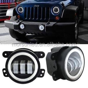 Morsun kerek LED ködlámpa Jeep Wrangler JK JKU TJ LJ 4 hüvelykes lámpához Halo DRL