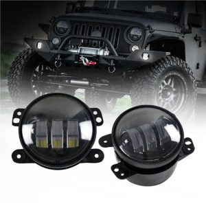 Morsun fekete króm LED kerek fényszóró Jeep Wrangler JK TJ LJ