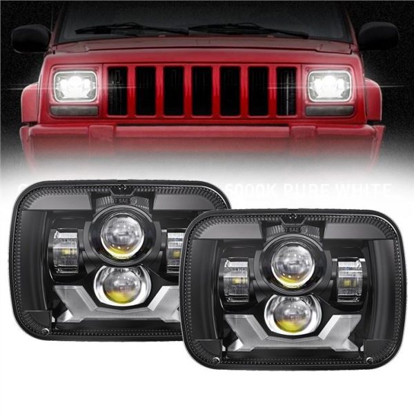 Téglalap alakú 5x7 LED-es fényszórók Jeep Cherokee XJ Jeep Wrangler YJ Truck GMC fényszórók